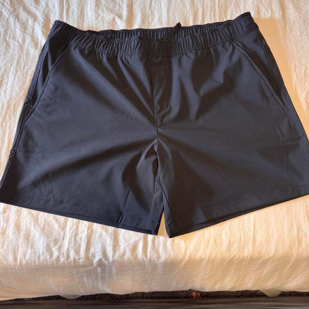 Black Athletic Shorts Men's Size‎ XL Drawstring Activewear Workout Gym Running